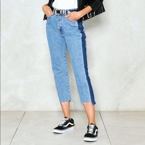 NWT Nasty Gal side stripe mom jeans
